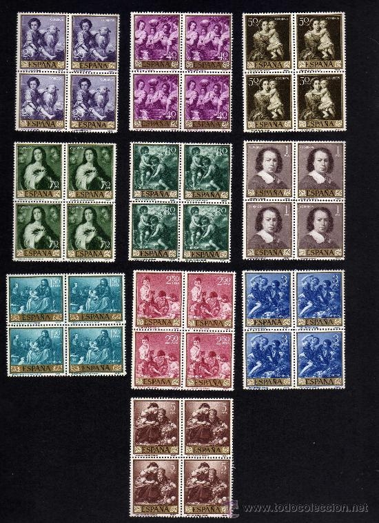 España 1960 1270/79 Sellos * B4 Bartolome Esteban Murillo completa con oxido (Bloque 4) Timbre Espagne